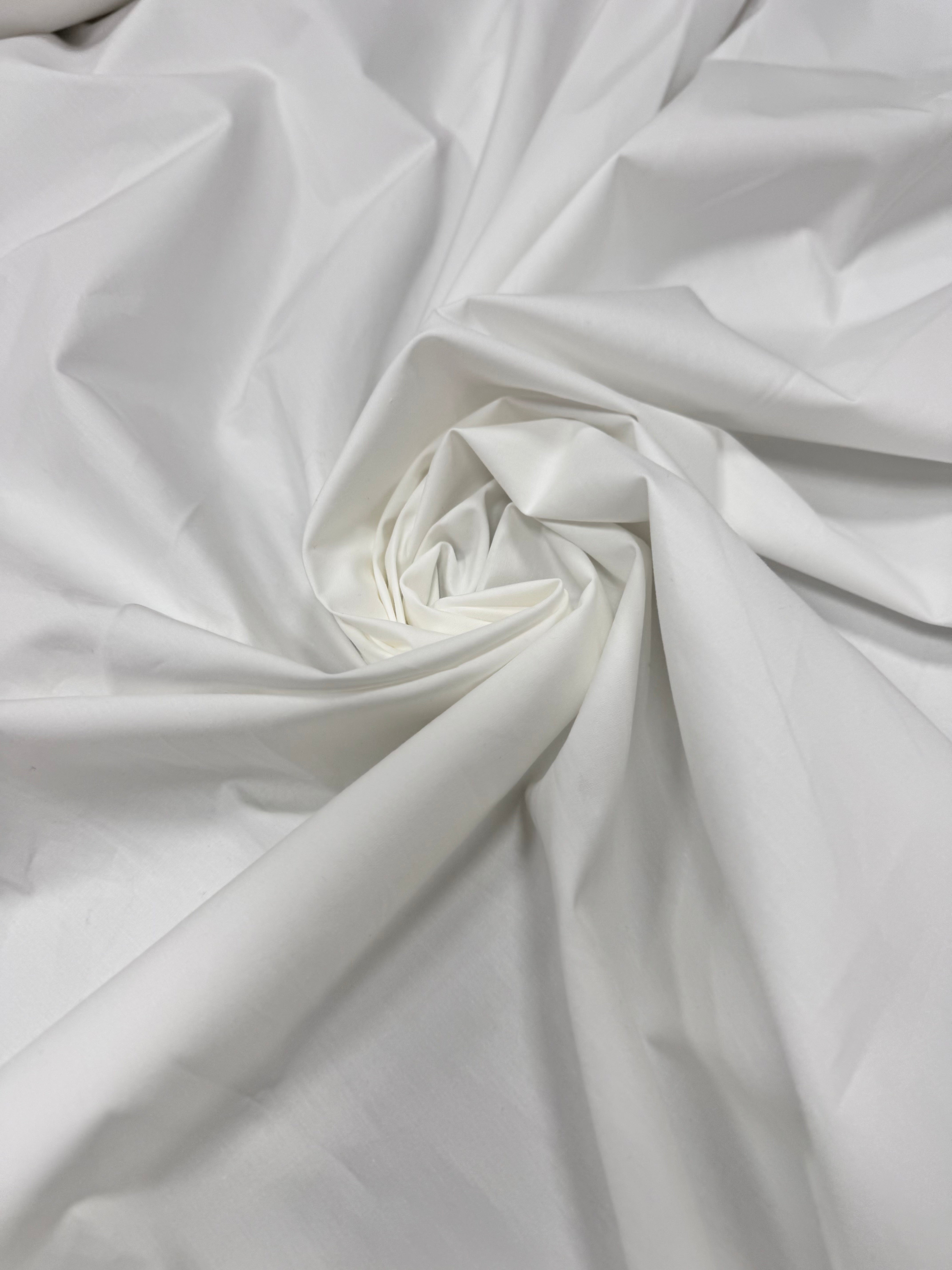 Poplin cu elastan alb