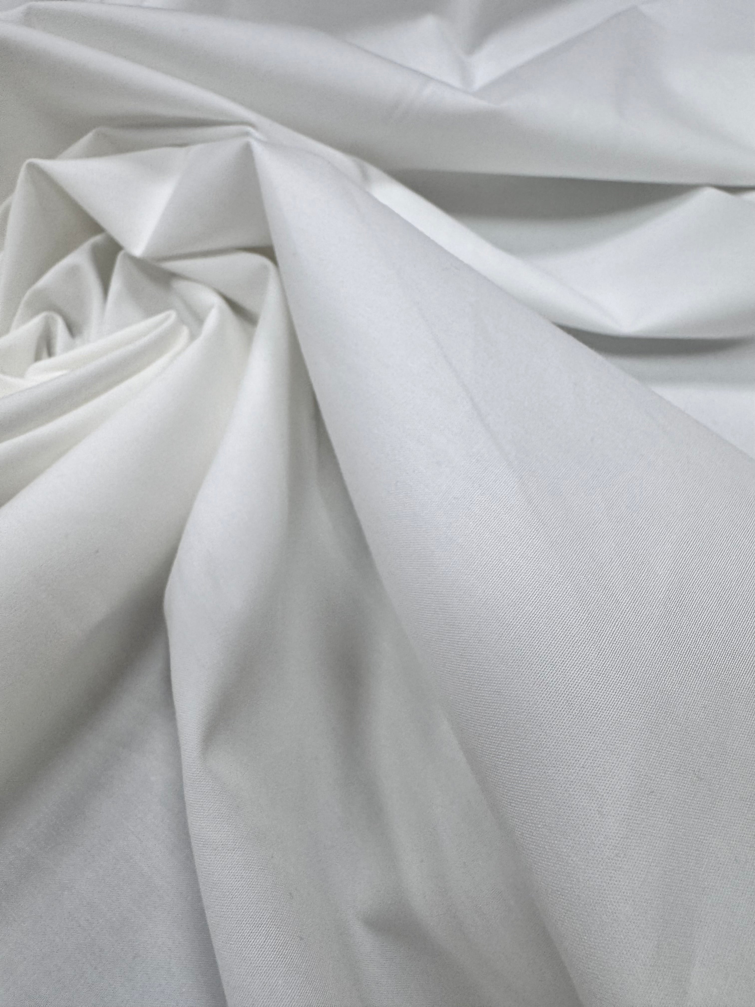 Poplin cu elastan alb