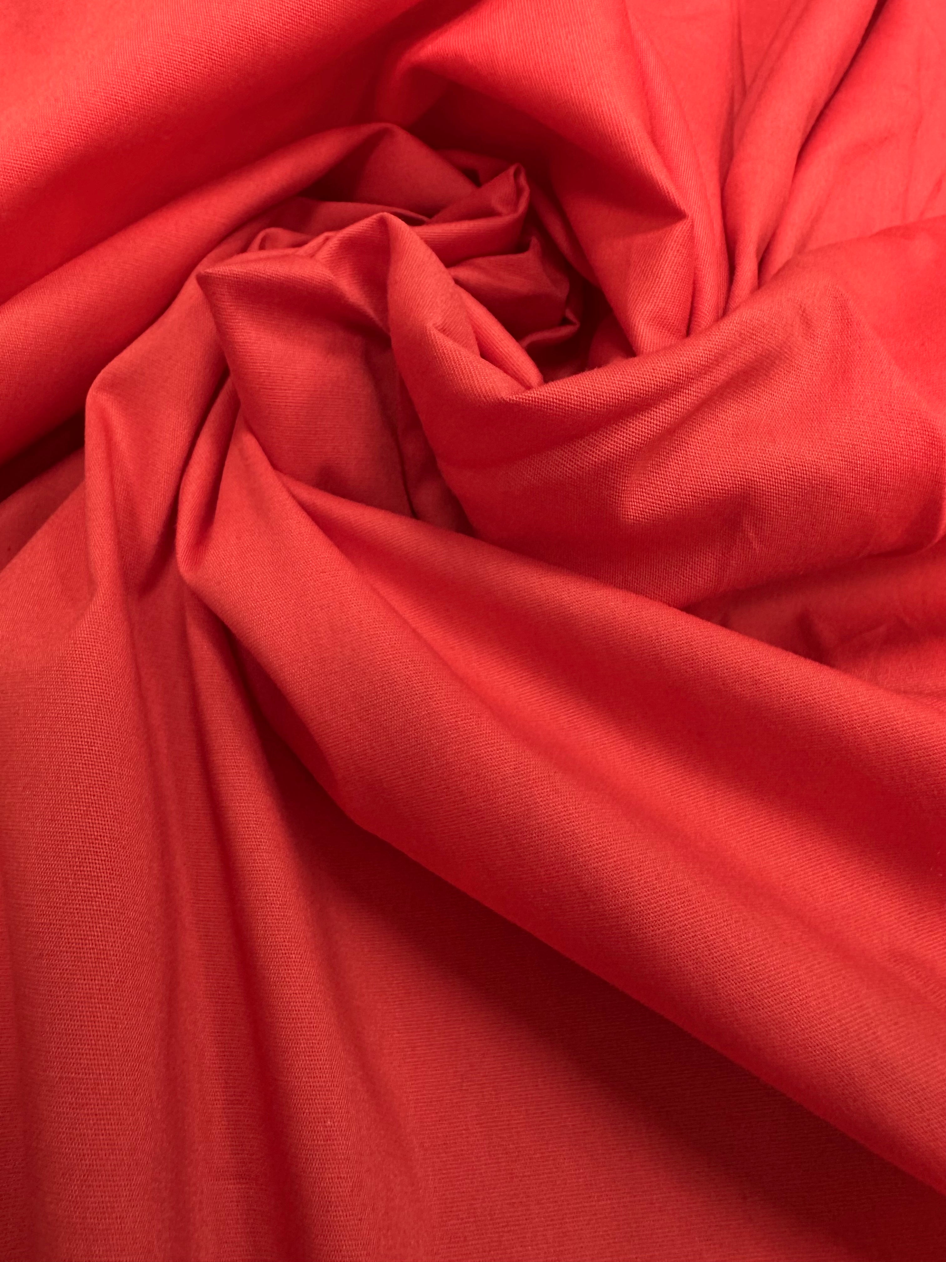 Poplin cu elastan Corai