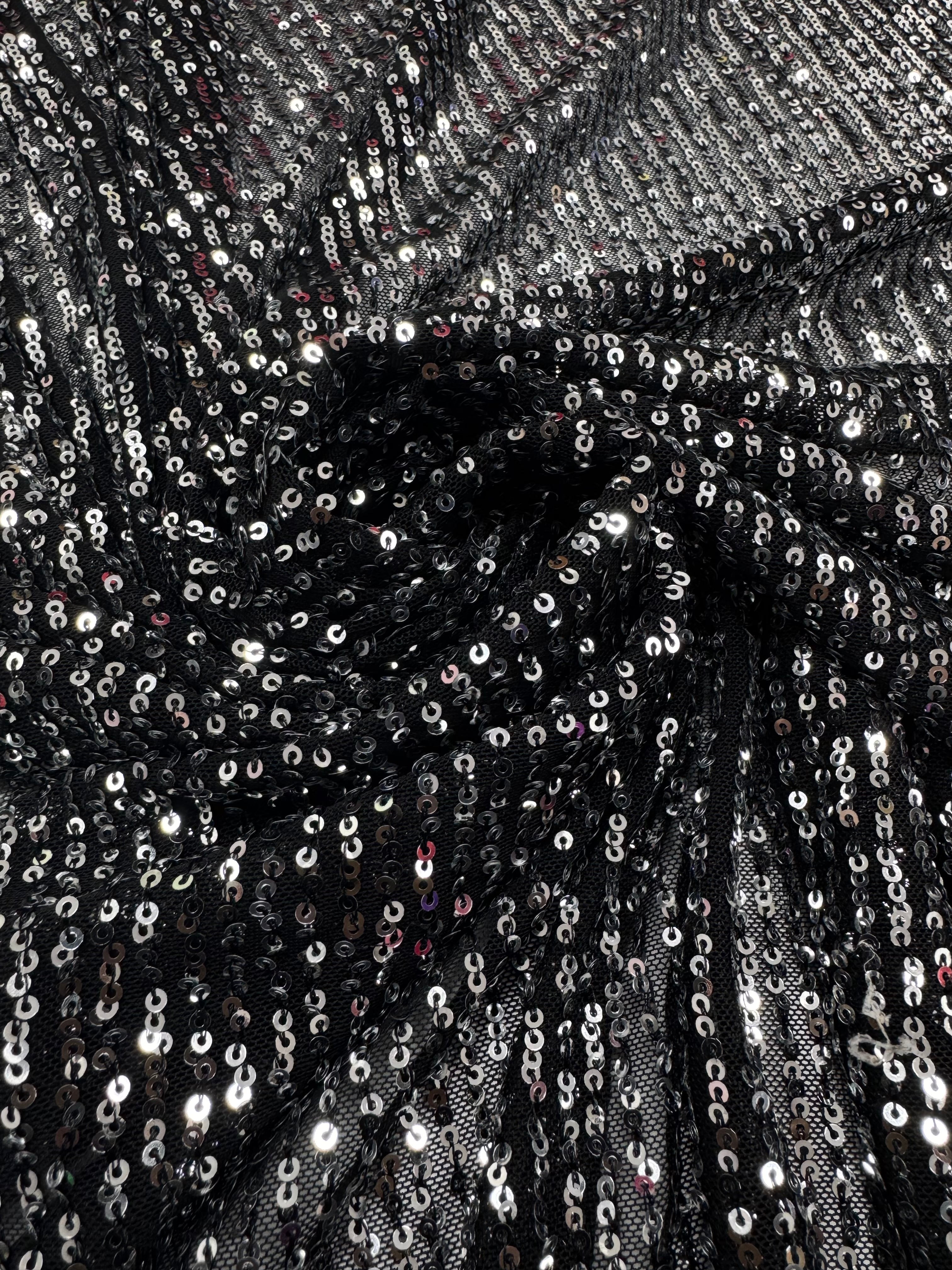 Paiete pe tull elastic, Negru cu Argintiu