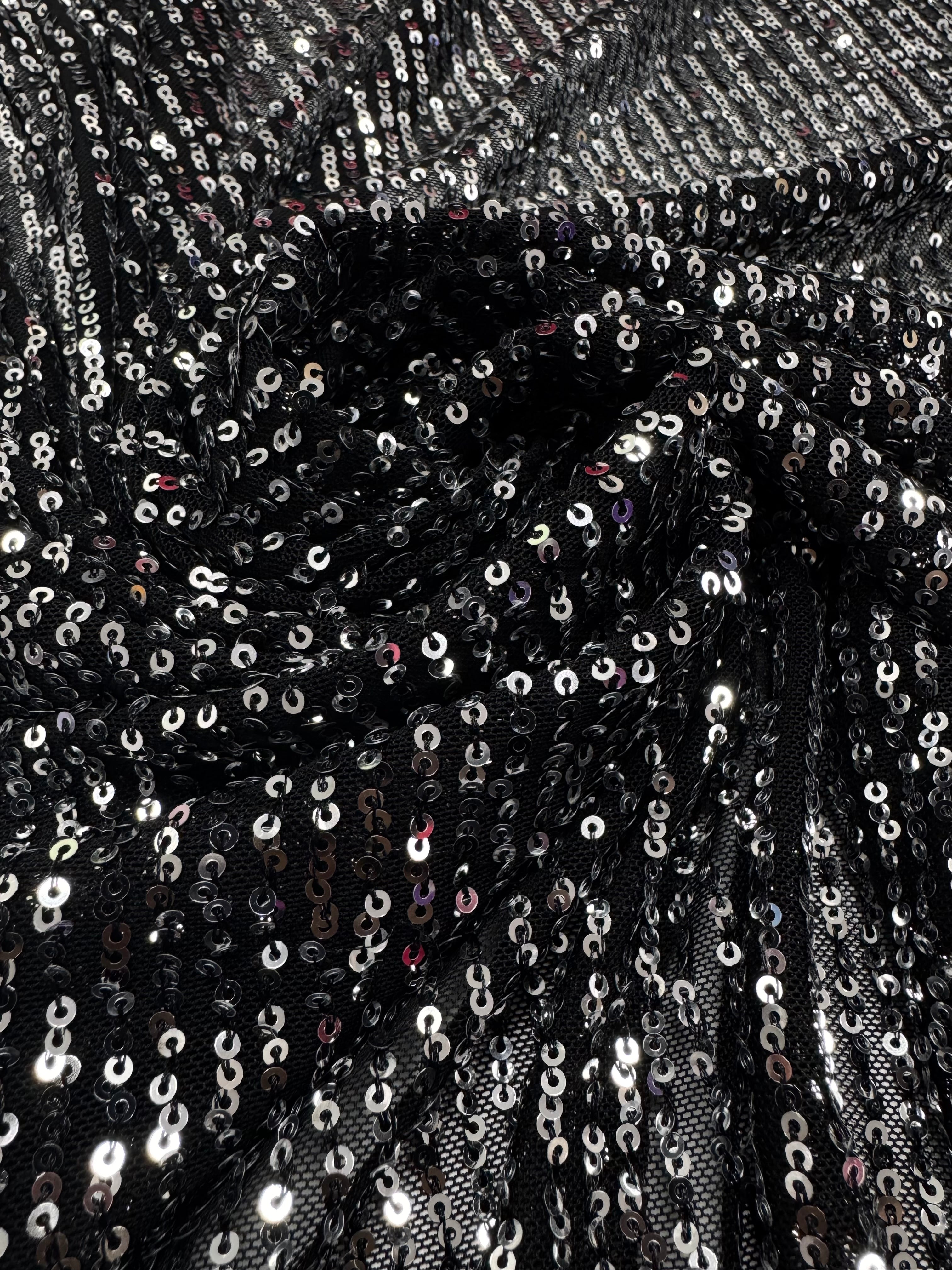 Paiete pe tull elastic, Negru cu Argintiu