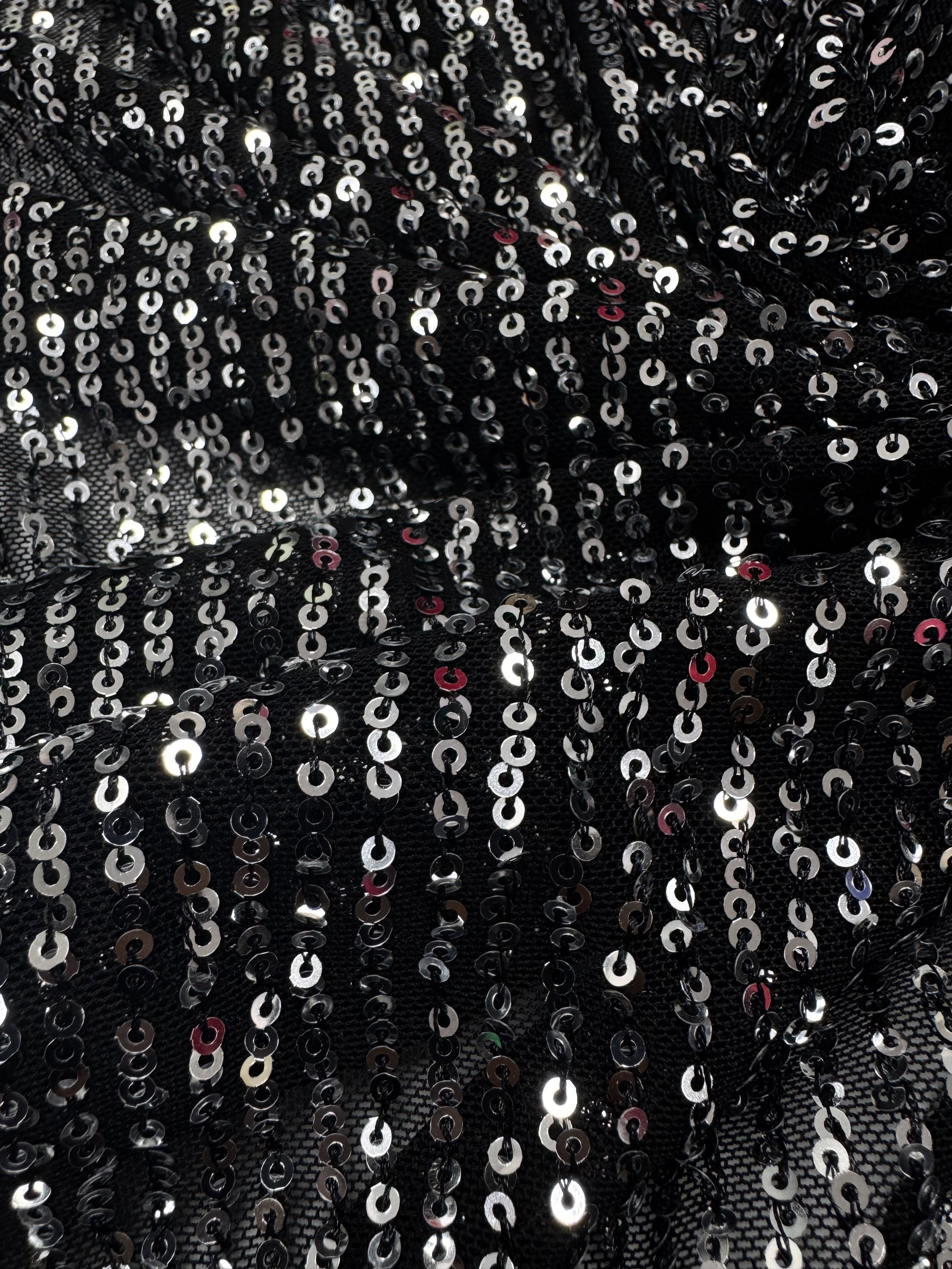 Paiete pe tull elastic, Negru cu Argintiu