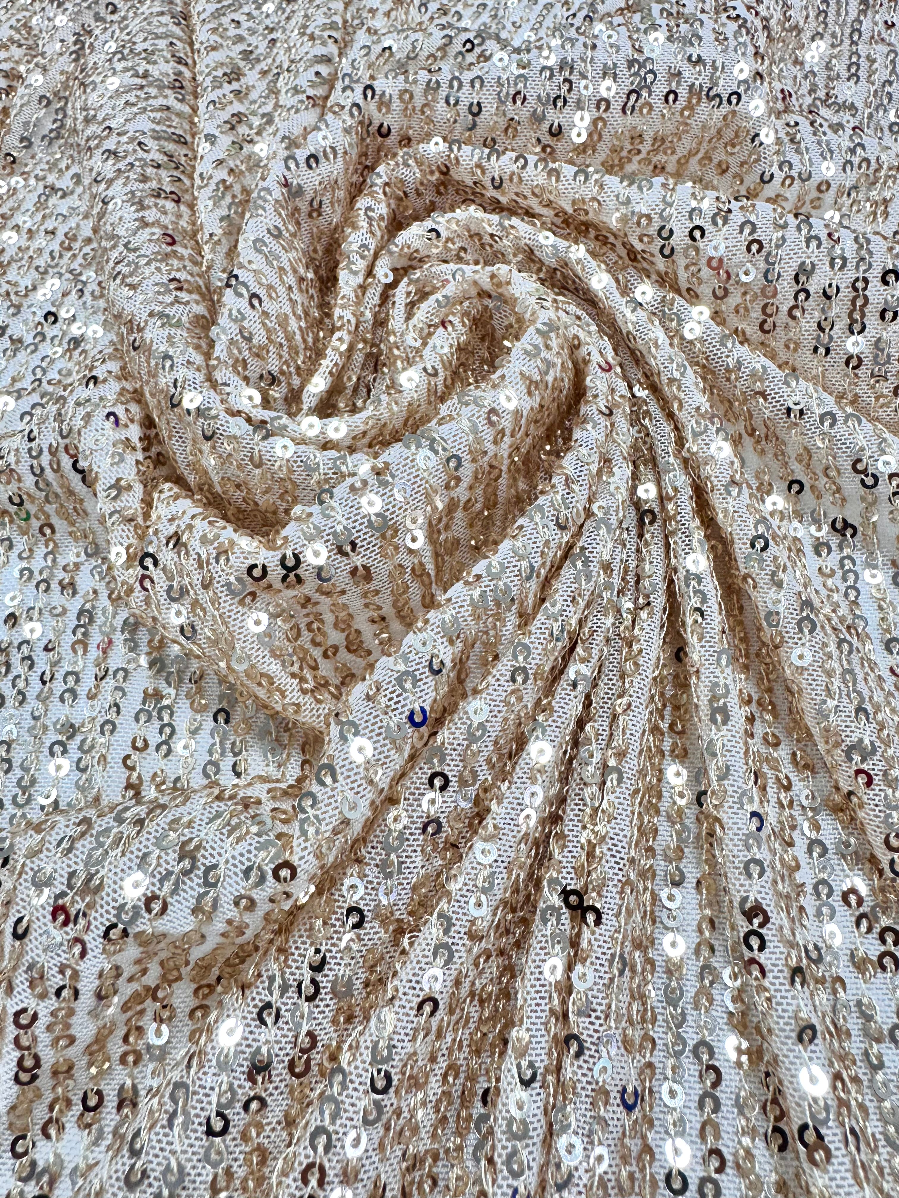 Paiete pe tull elastic, Crem cu Auriu