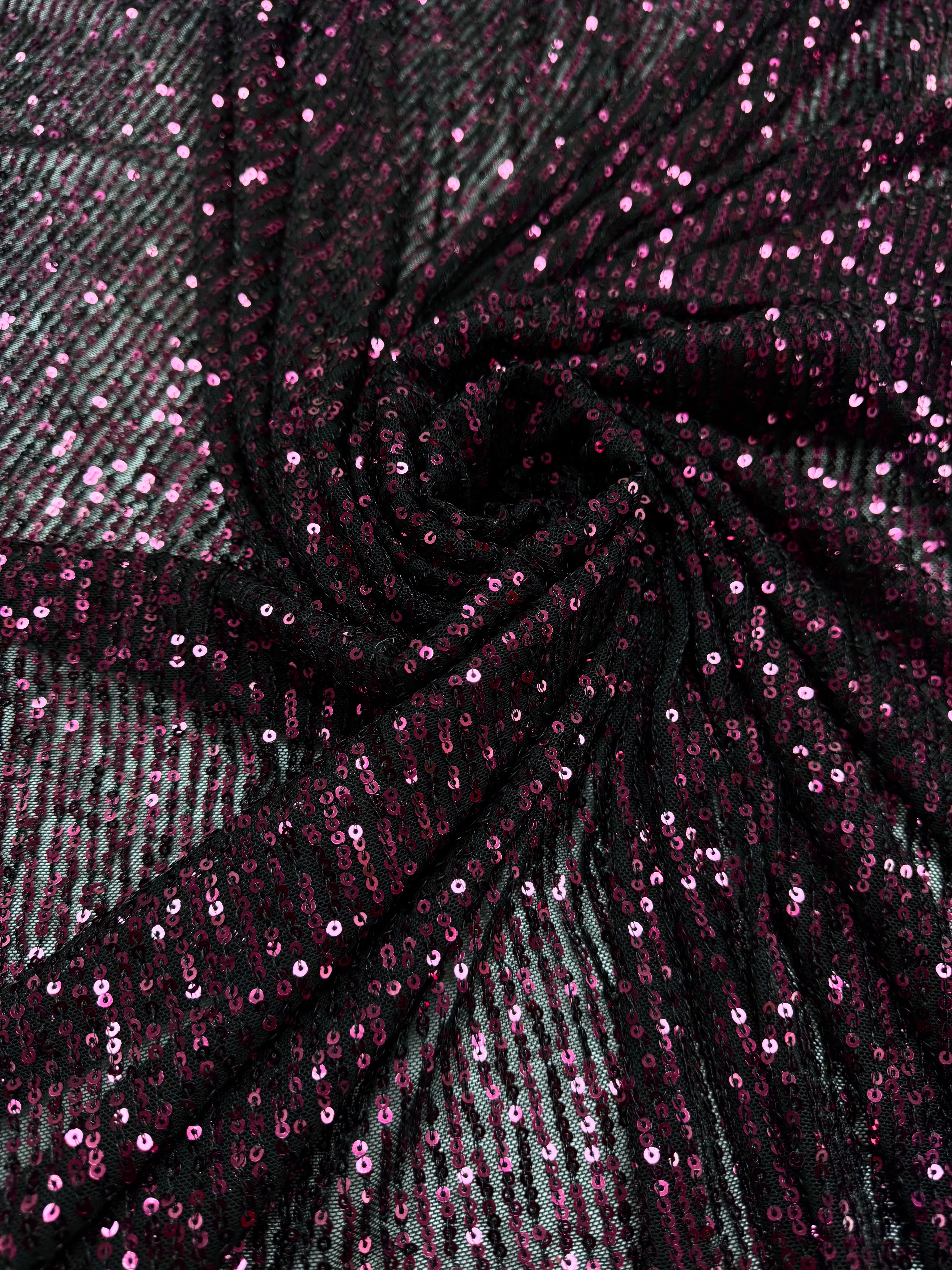 Paiete pe tull elastic, Magenta cu Negru