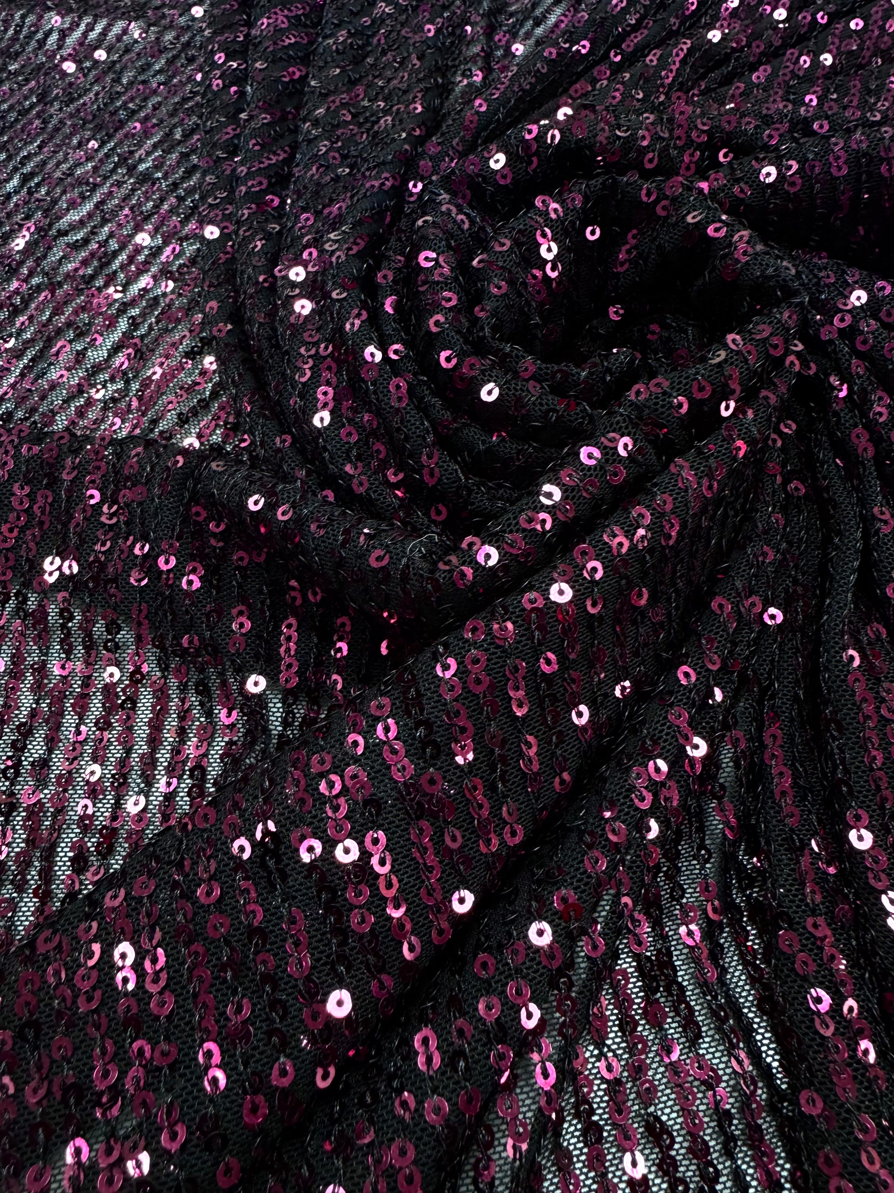 Paiete pe tull elastic, Magenta cu Negru