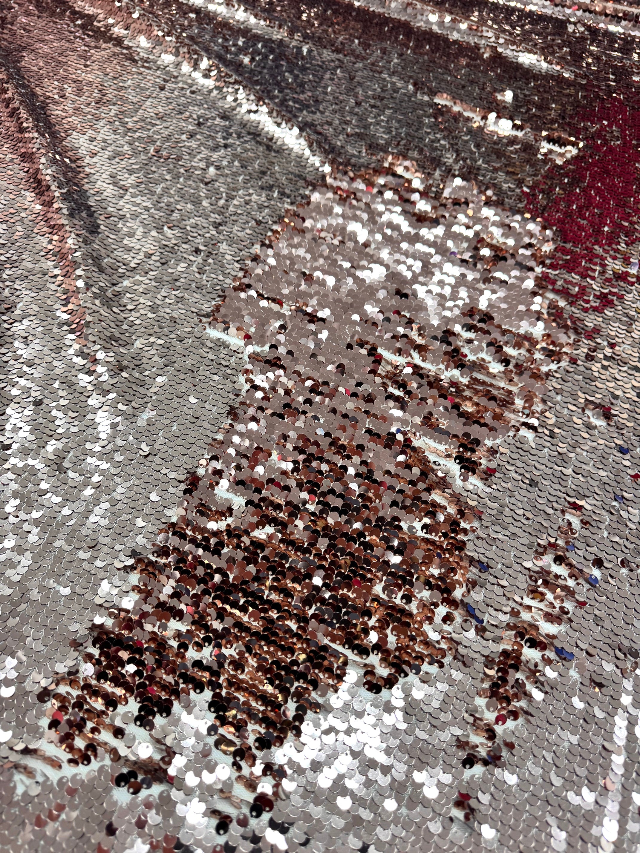 Paiete reversibile pe tull elastic, Auriu Roze