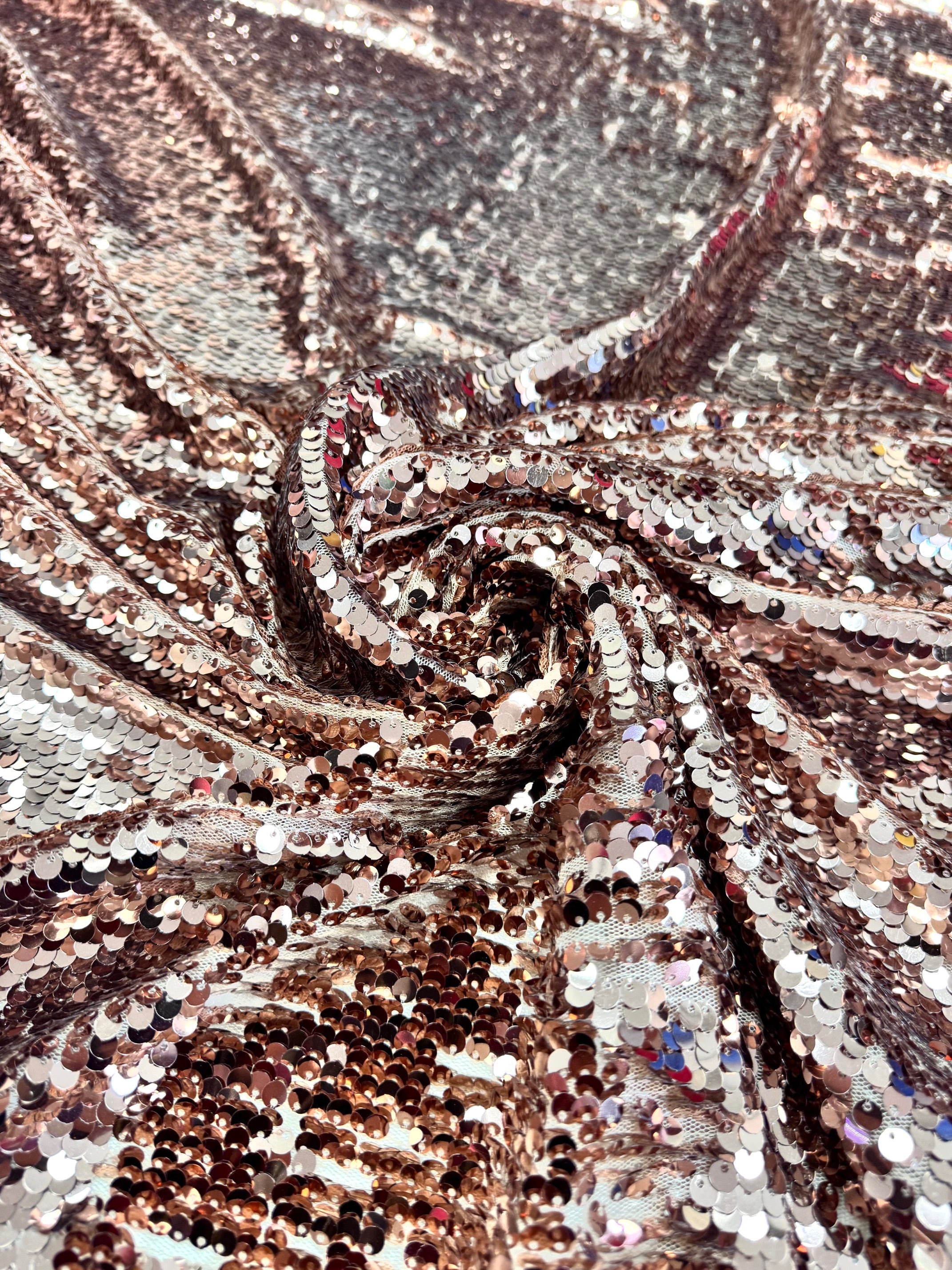 Paiete reversibile pe tull elastic, Auriu Roze