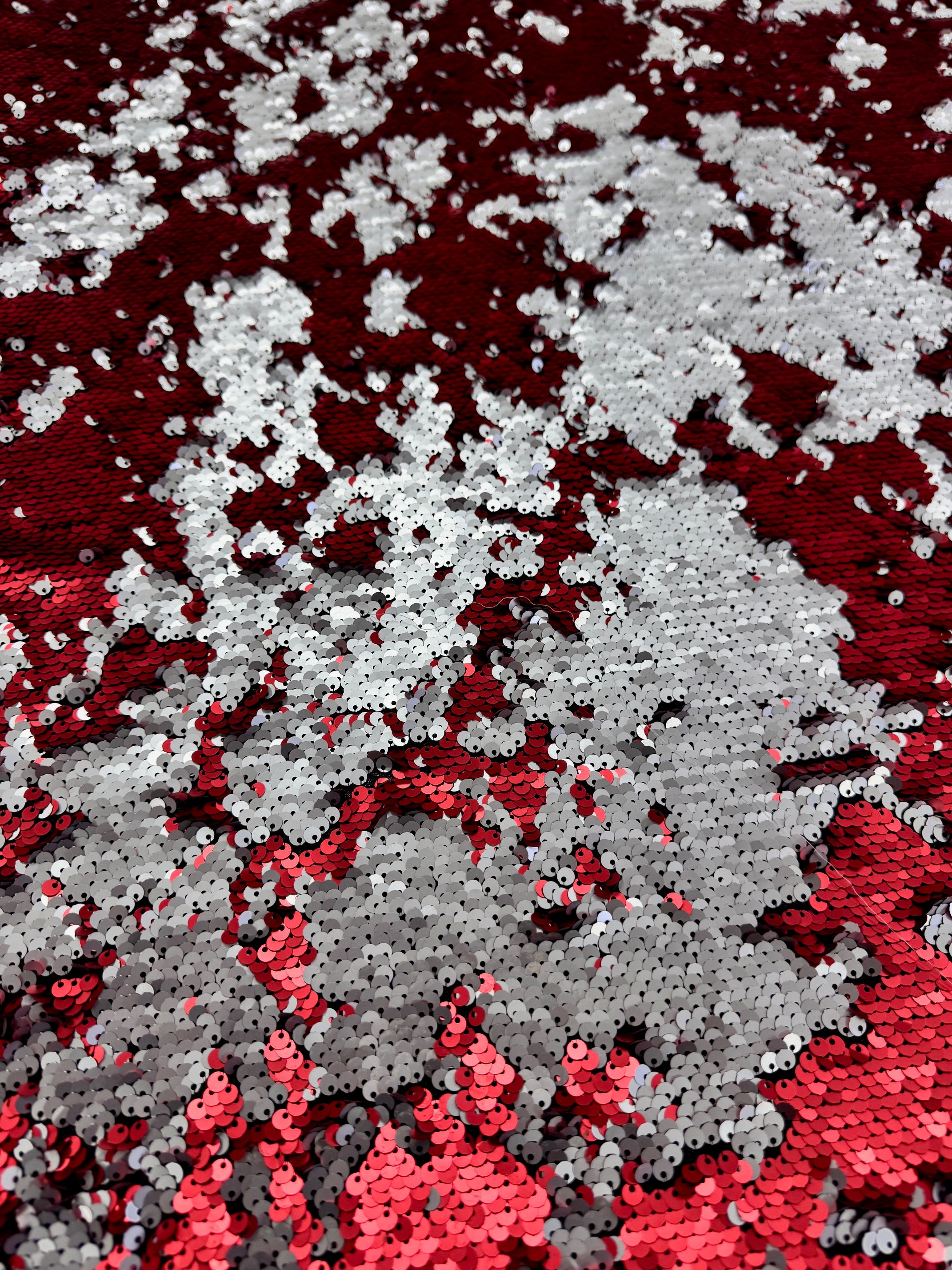 Paiete reversibile pe tull elastic, Rosu cu Alb