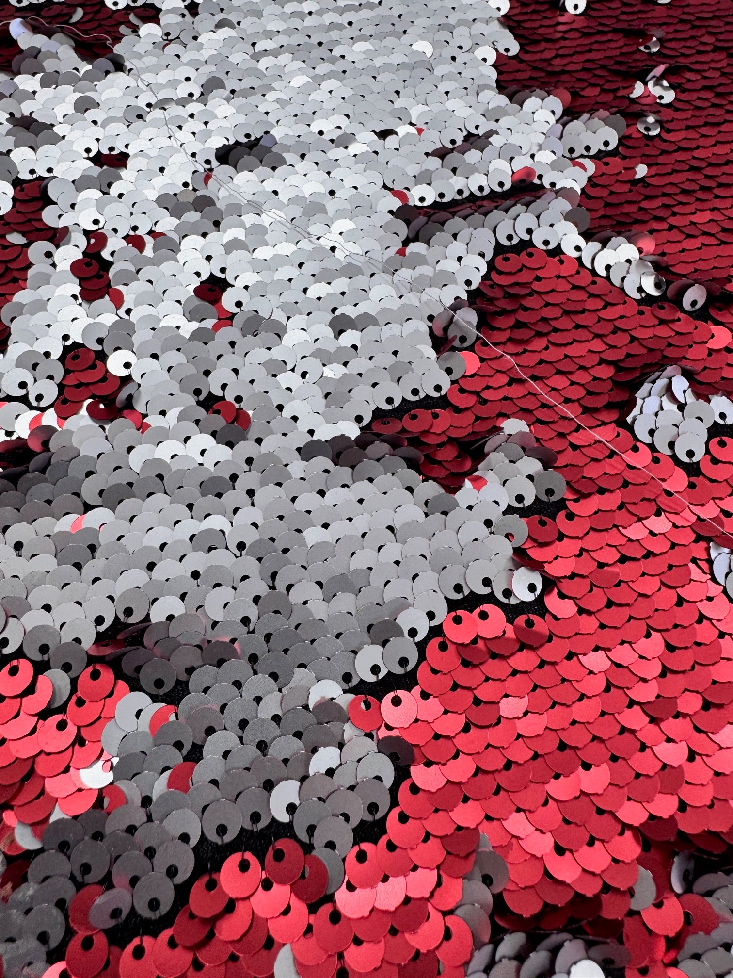 Paiete reversibile pe tull elastic, Rosu cu Alb