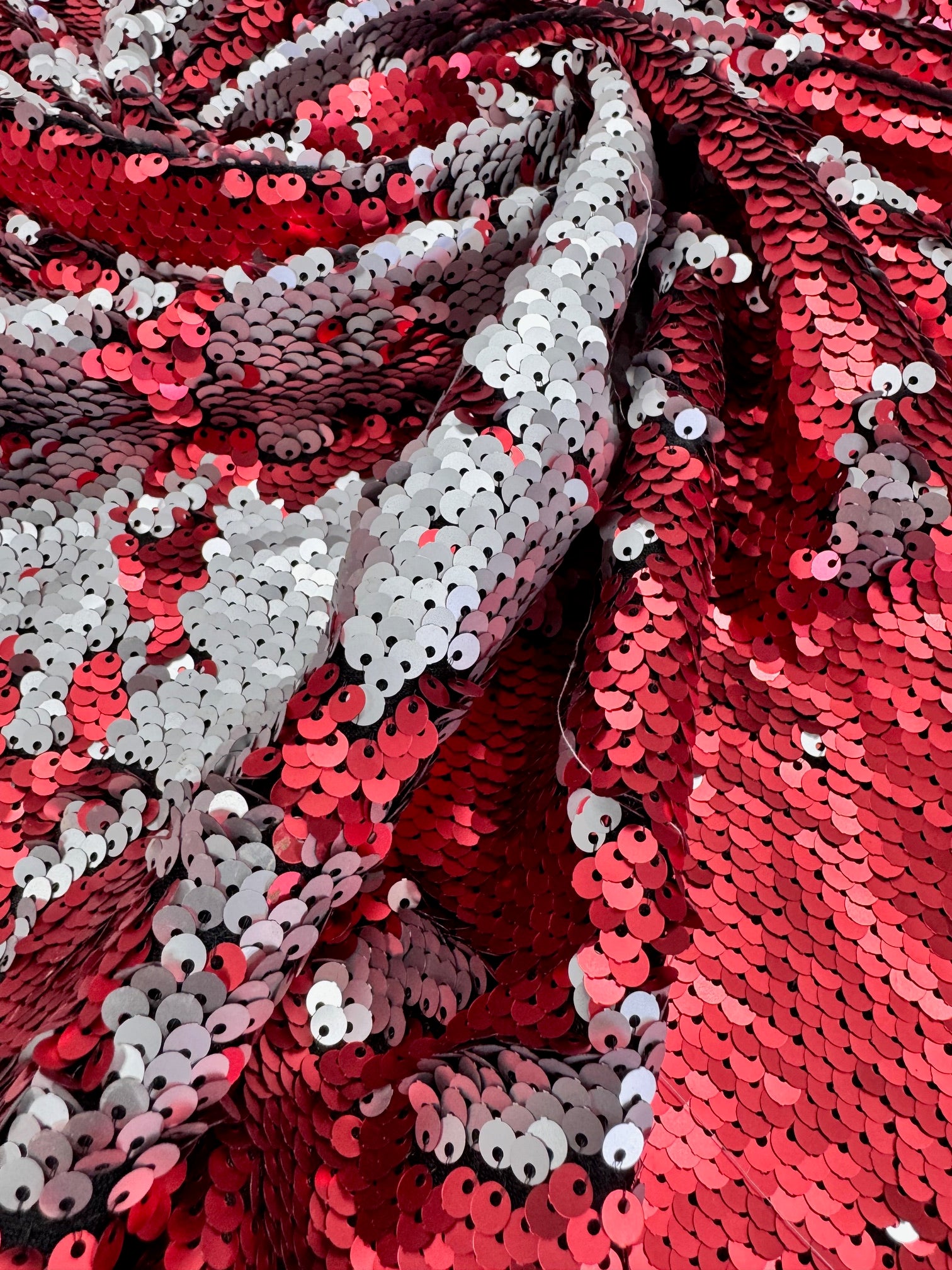 Paiete reversibile pe tull elastic, Rosu cu Alb