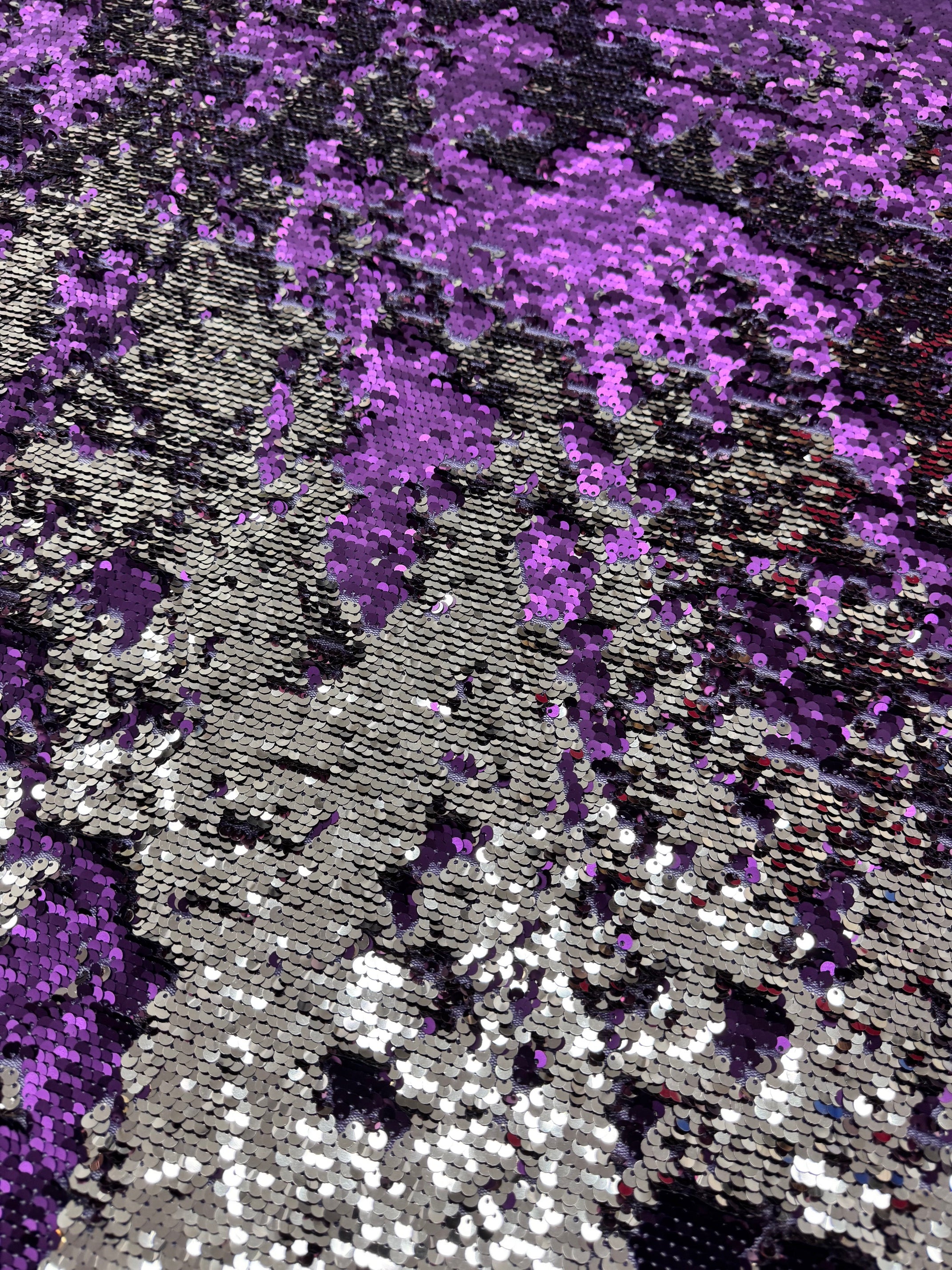 Paiete reversibile pe tull elastic, Magenta cu Argintiu