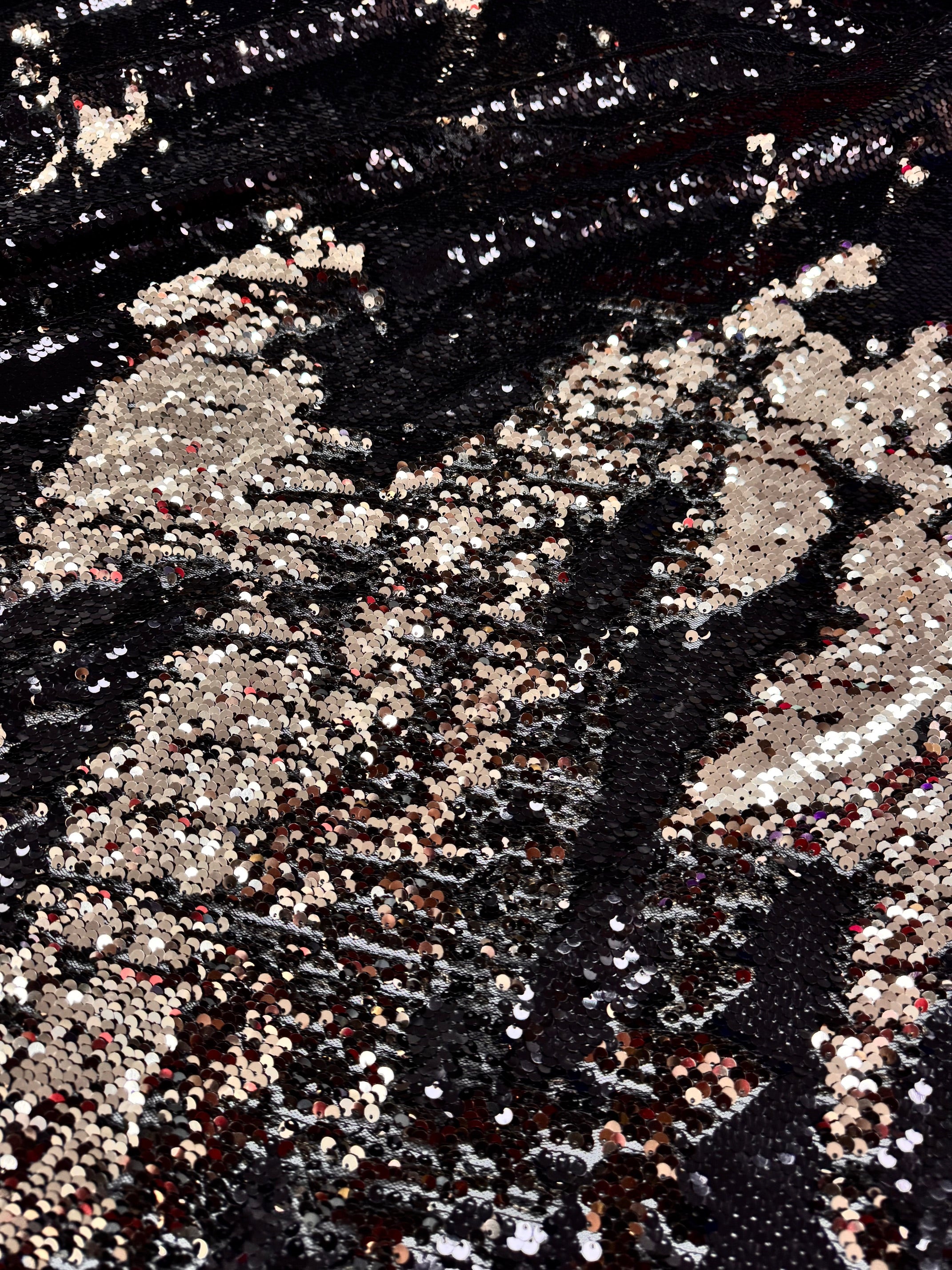 Paiete reversibile pe tull elastic, Negru cu Auriu