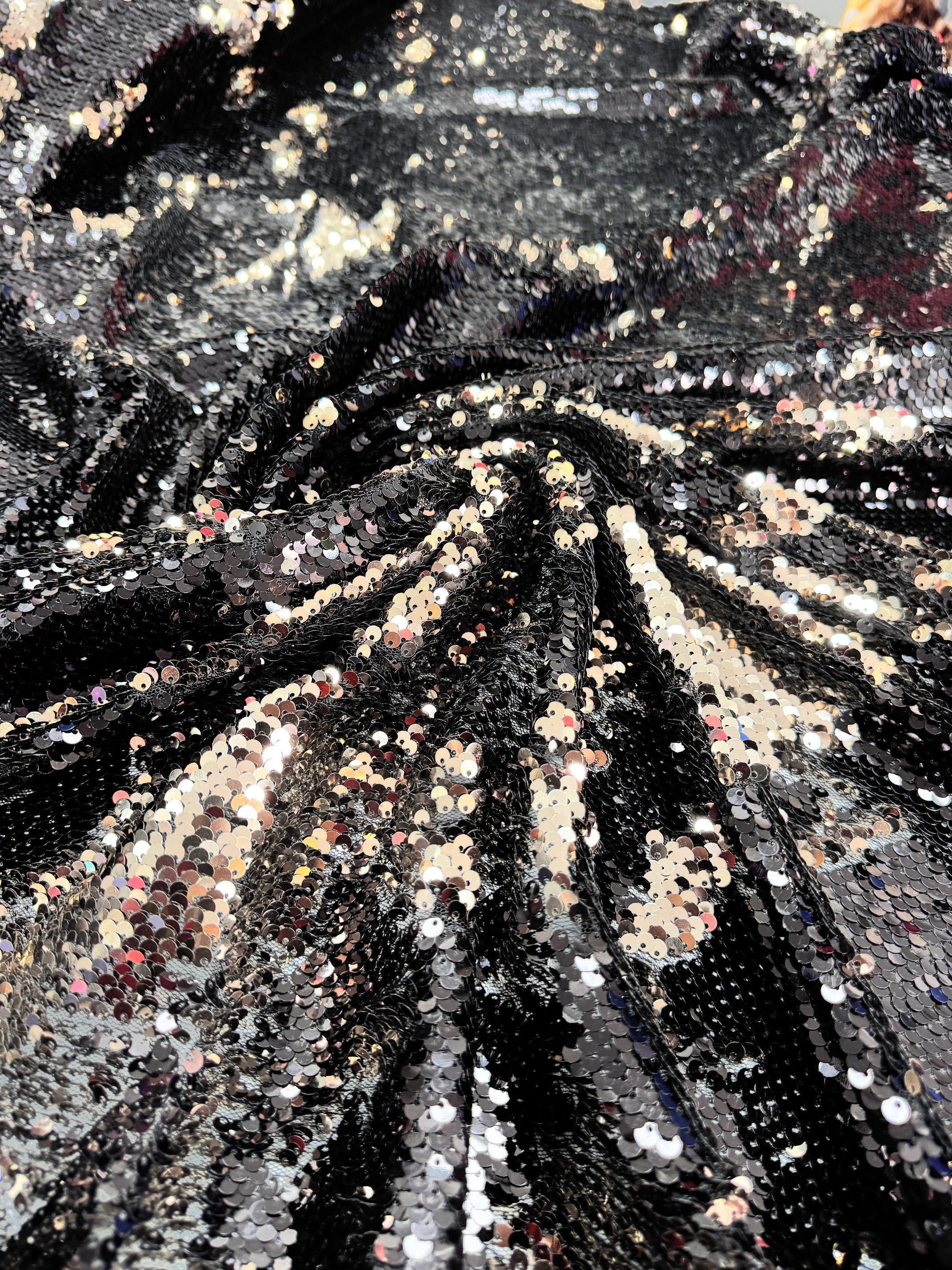 Paiete reversibile pe tull elastic, Negru cu Auriu