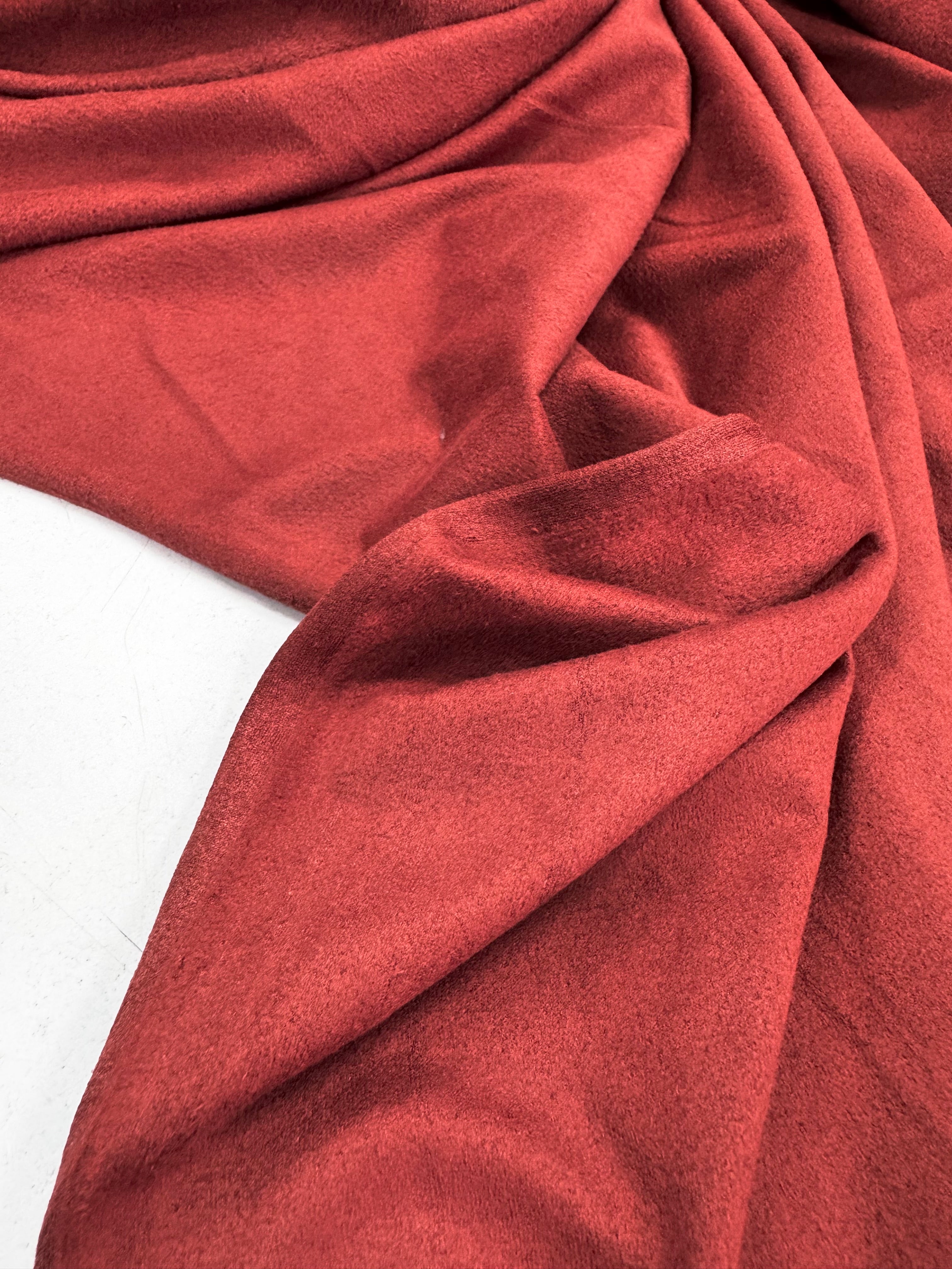 Imitatie piele intoarsa elastica, Caramiziu