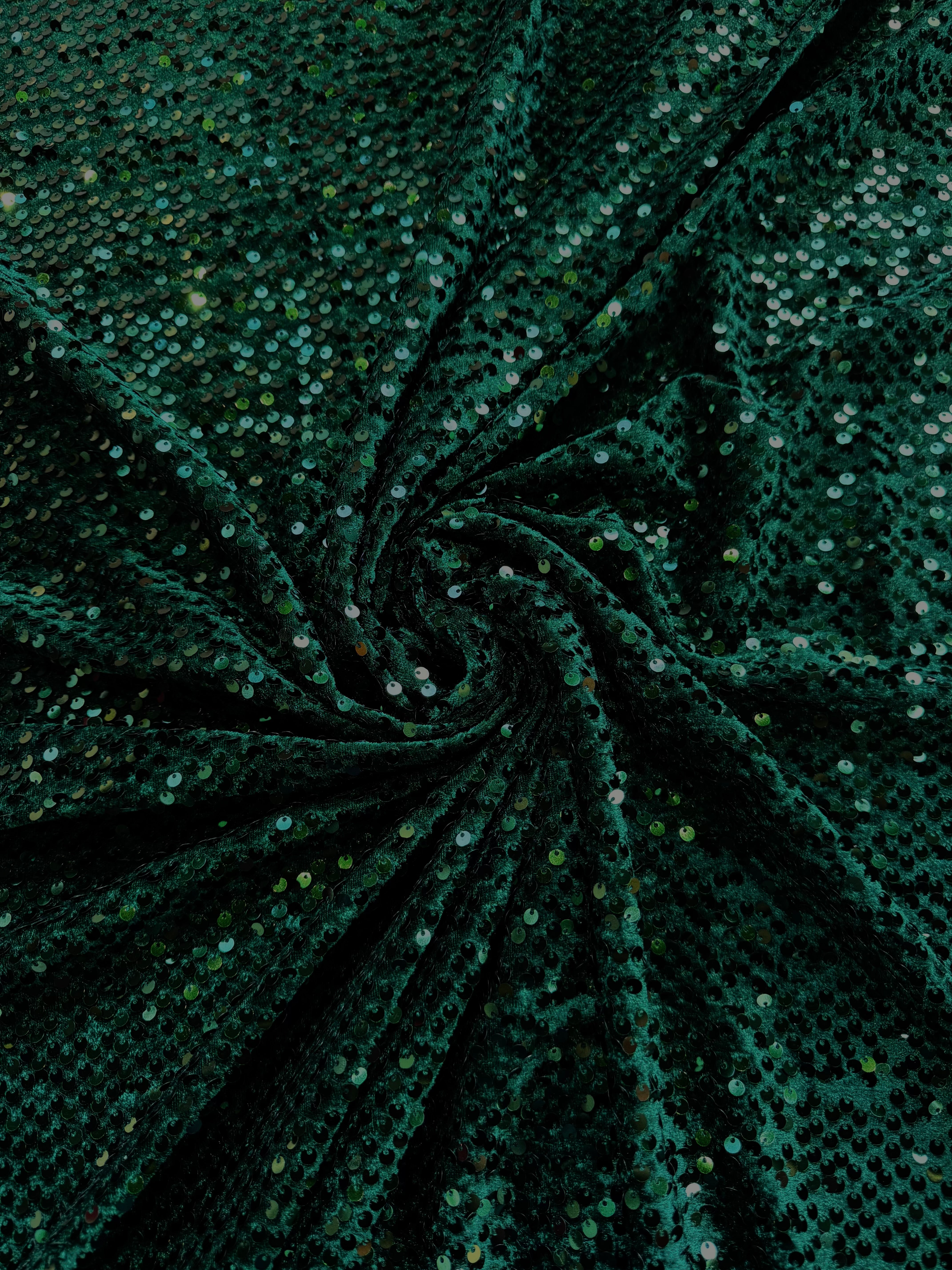 Catifea elastica cu paiete, Verde