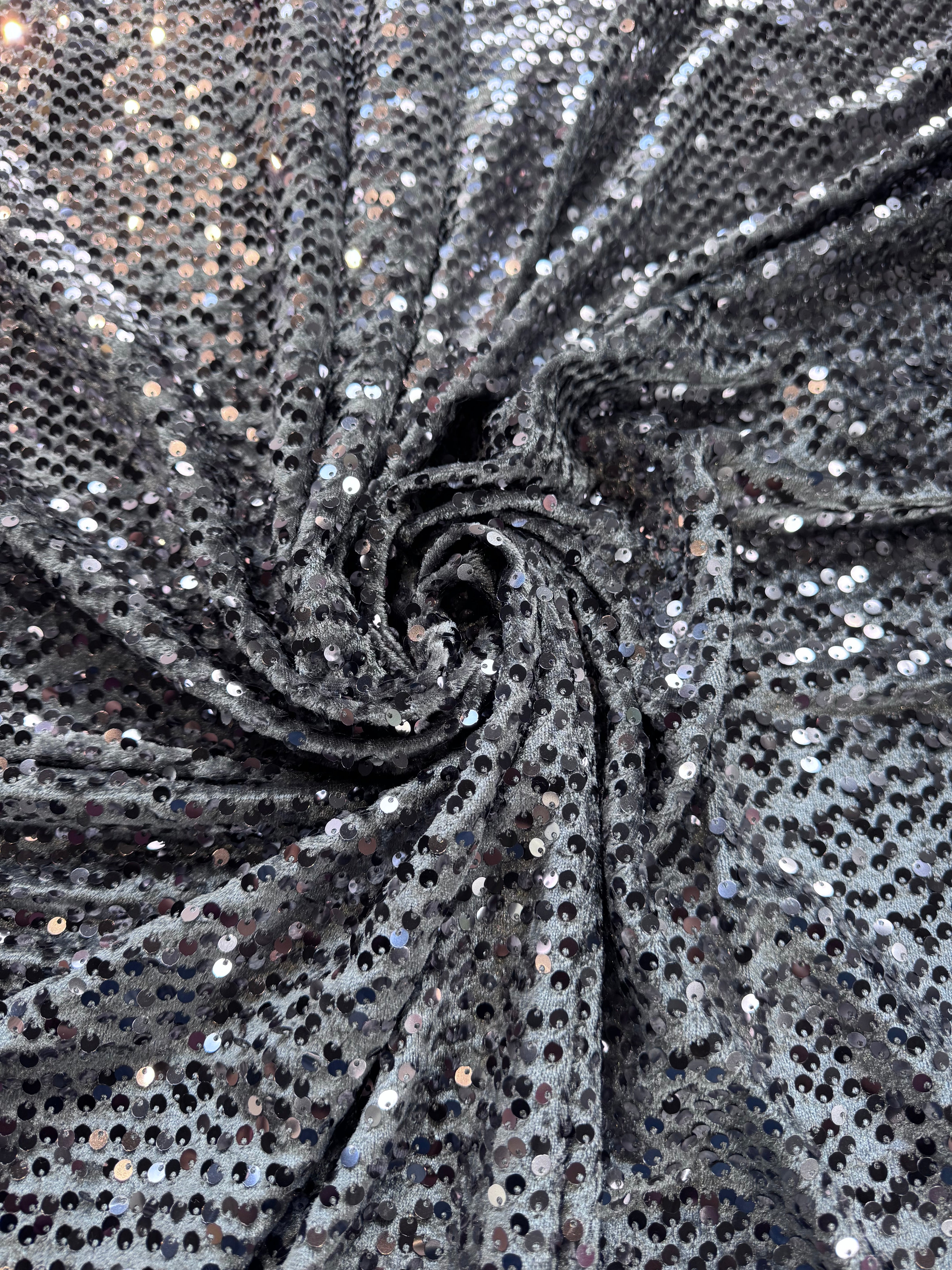 Catifea elastica cu paiete, Gri