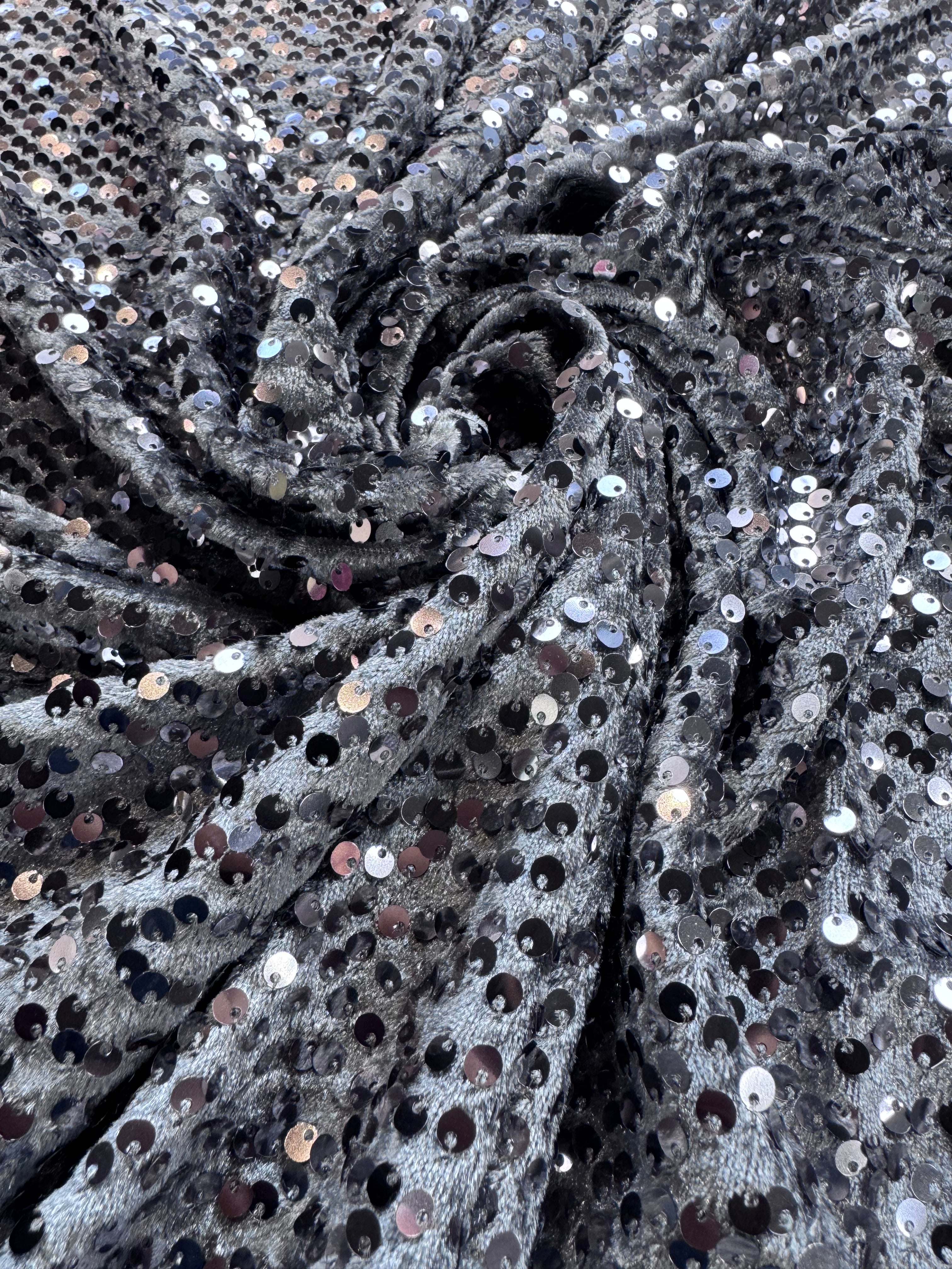 Catifea elastica cu paiete, Gri