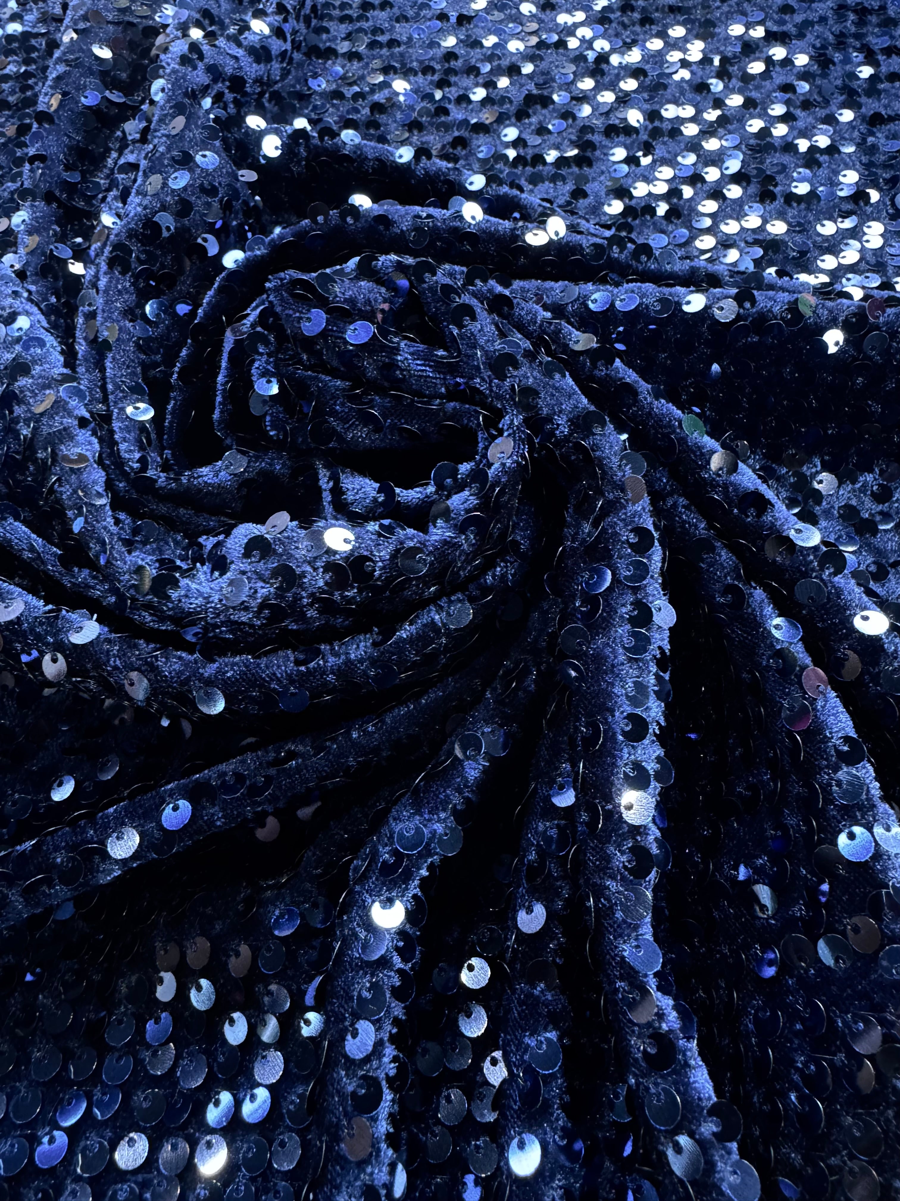 Catifea elastica cu paiete, Bleumarin