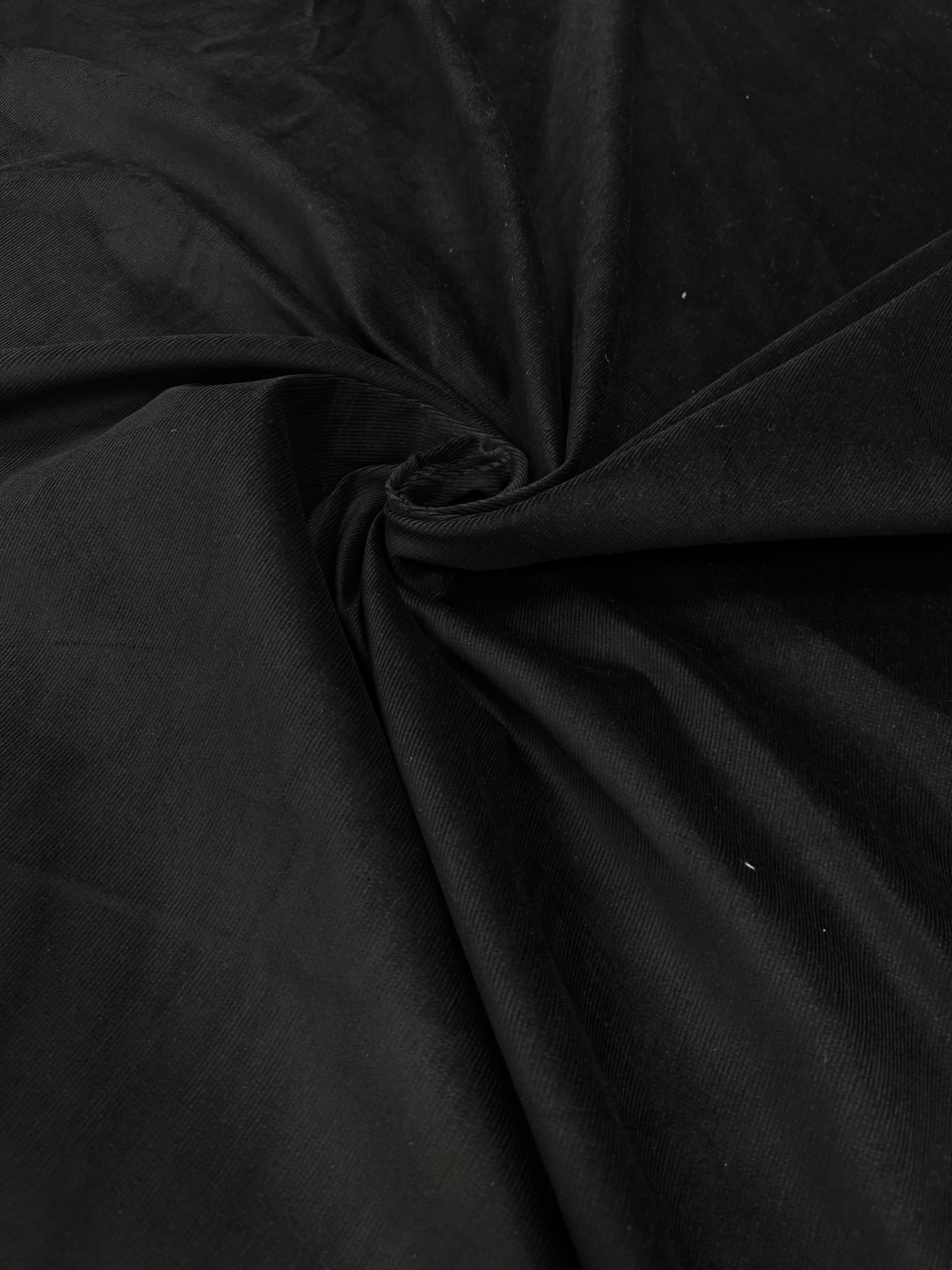 Catifea de bumbac raiata elastica, Negru