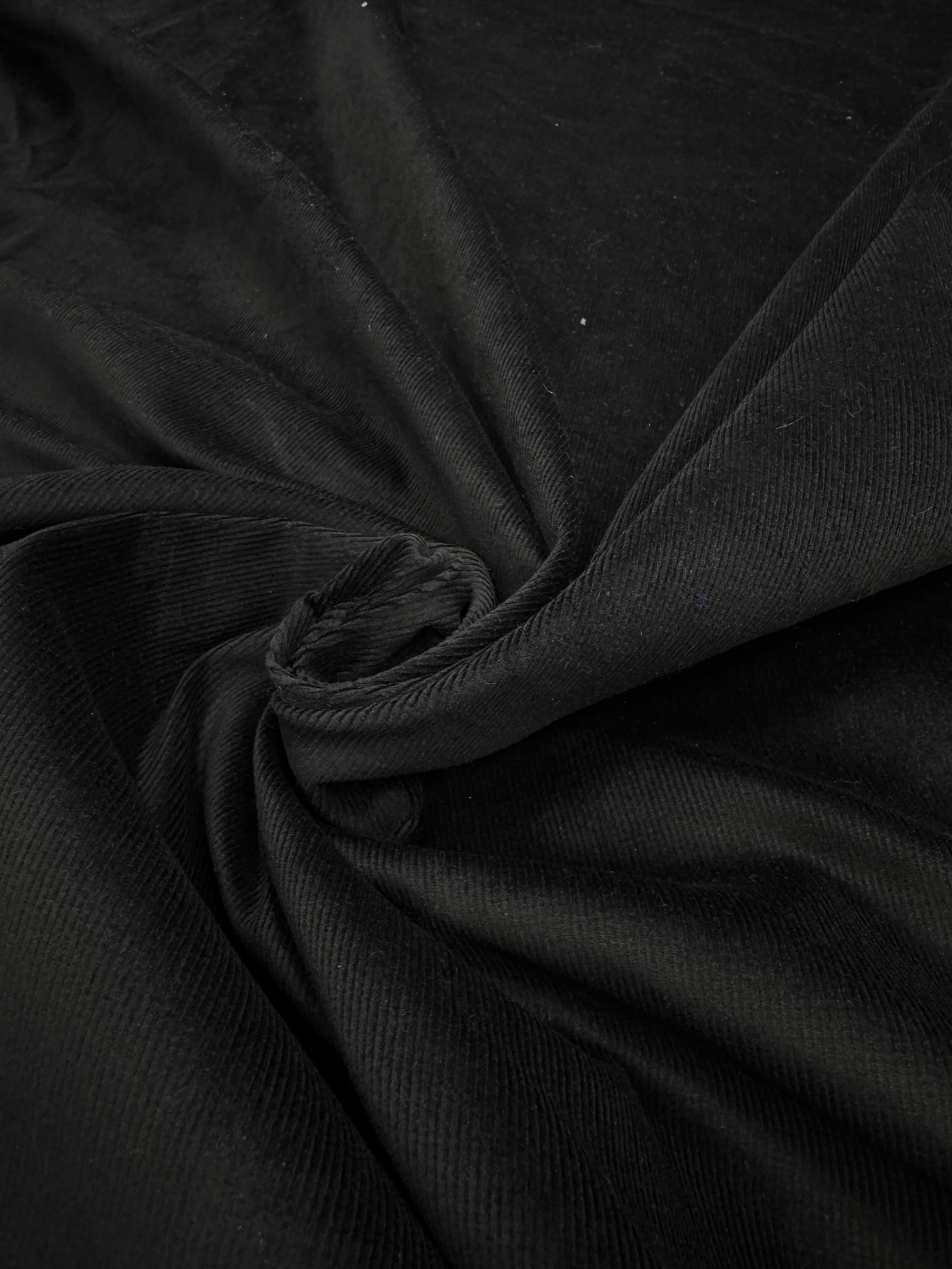 Catifea de bumbac raiata elastica, Negru