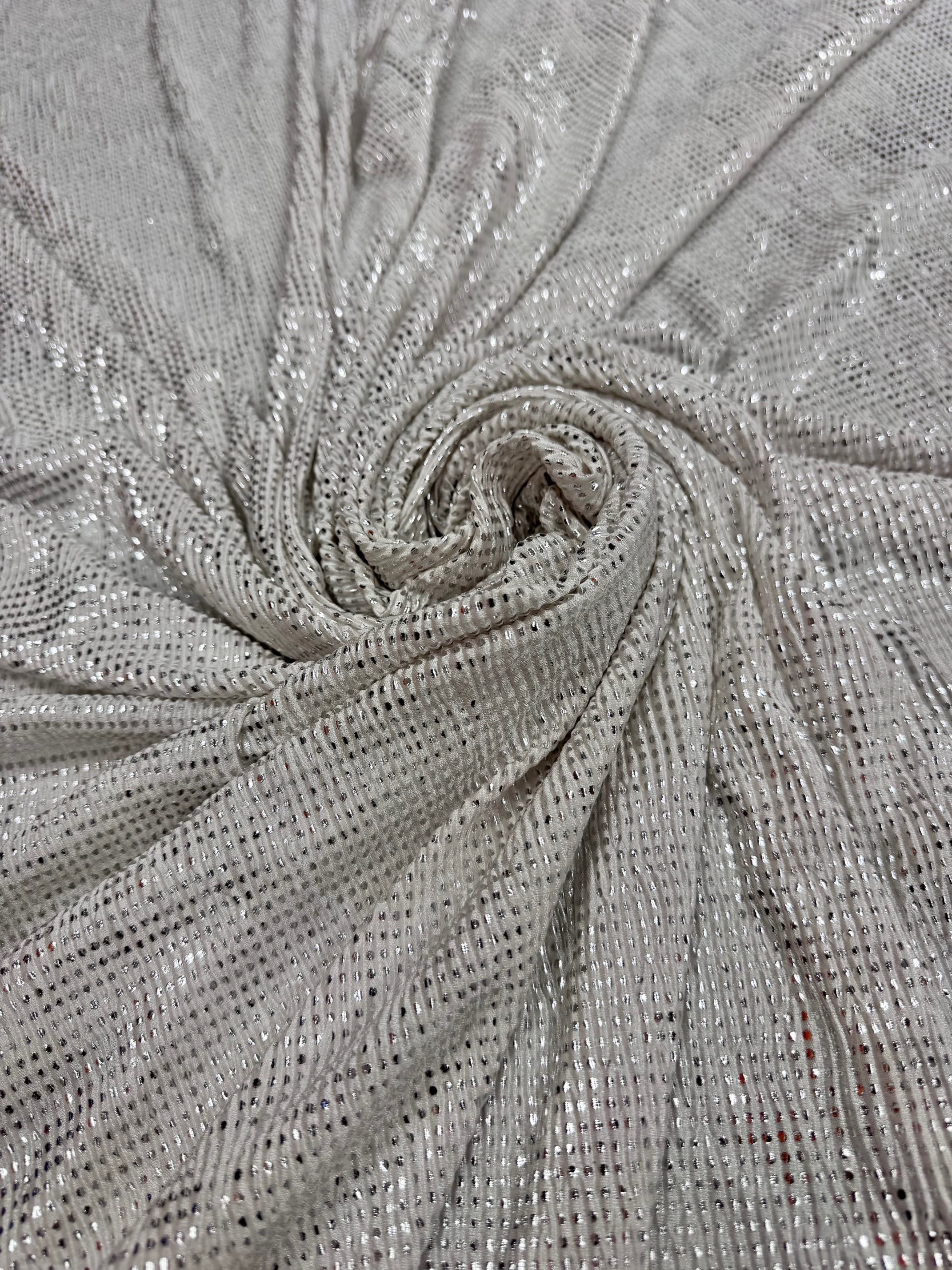 Lurex crem cu argintiu