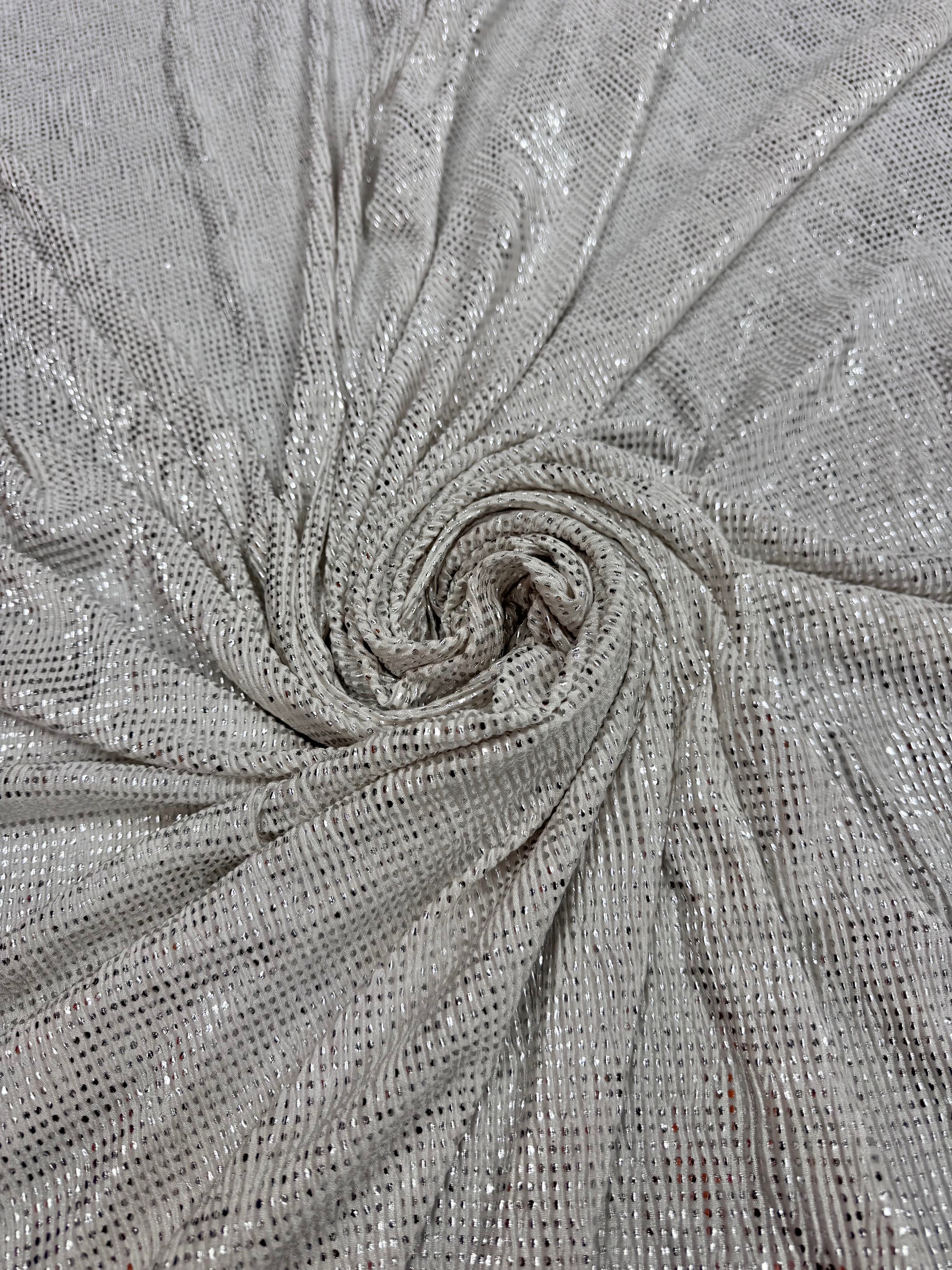 Lurex crem cu argintiu