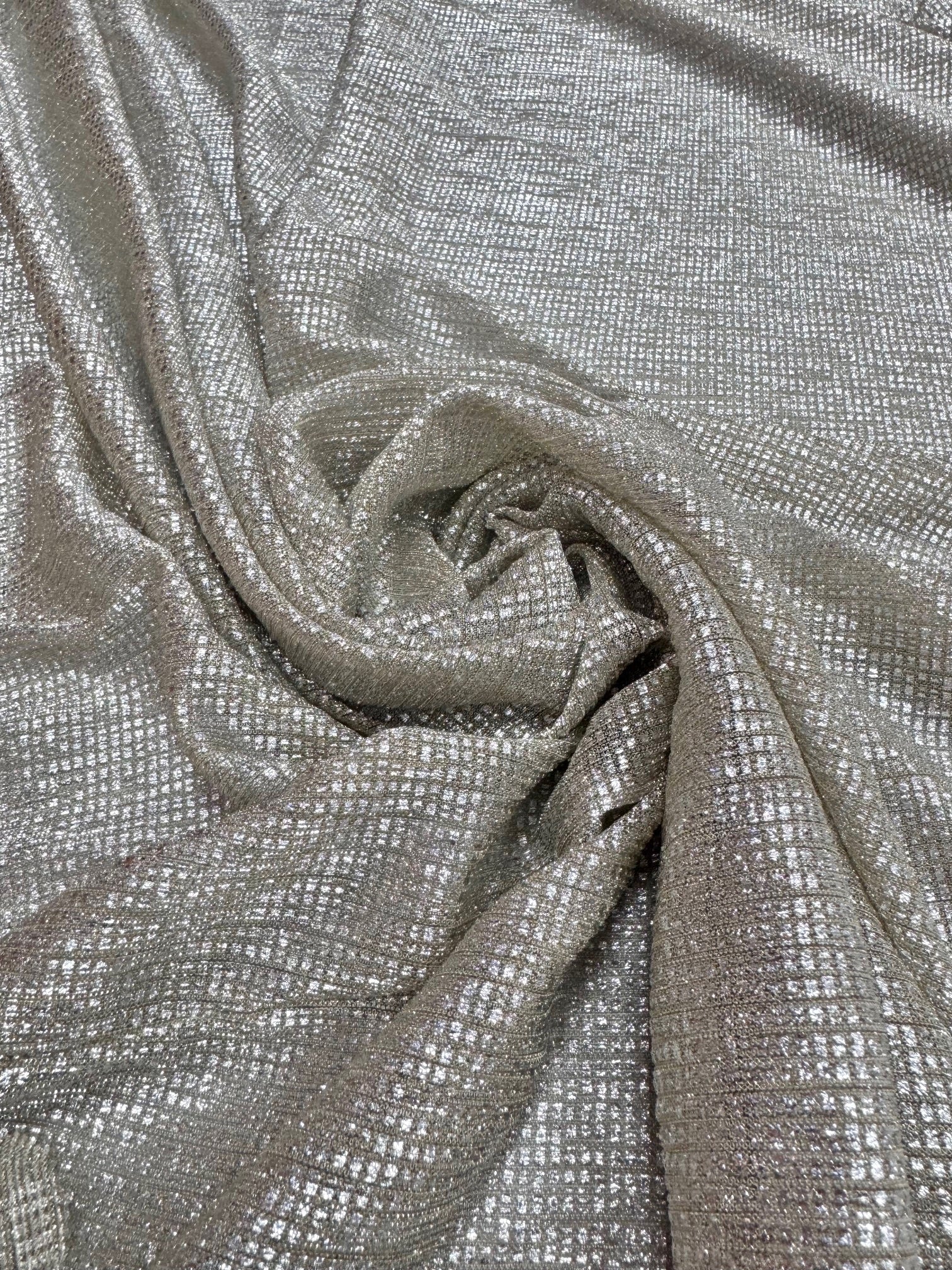 Lurex crem cu argintiu