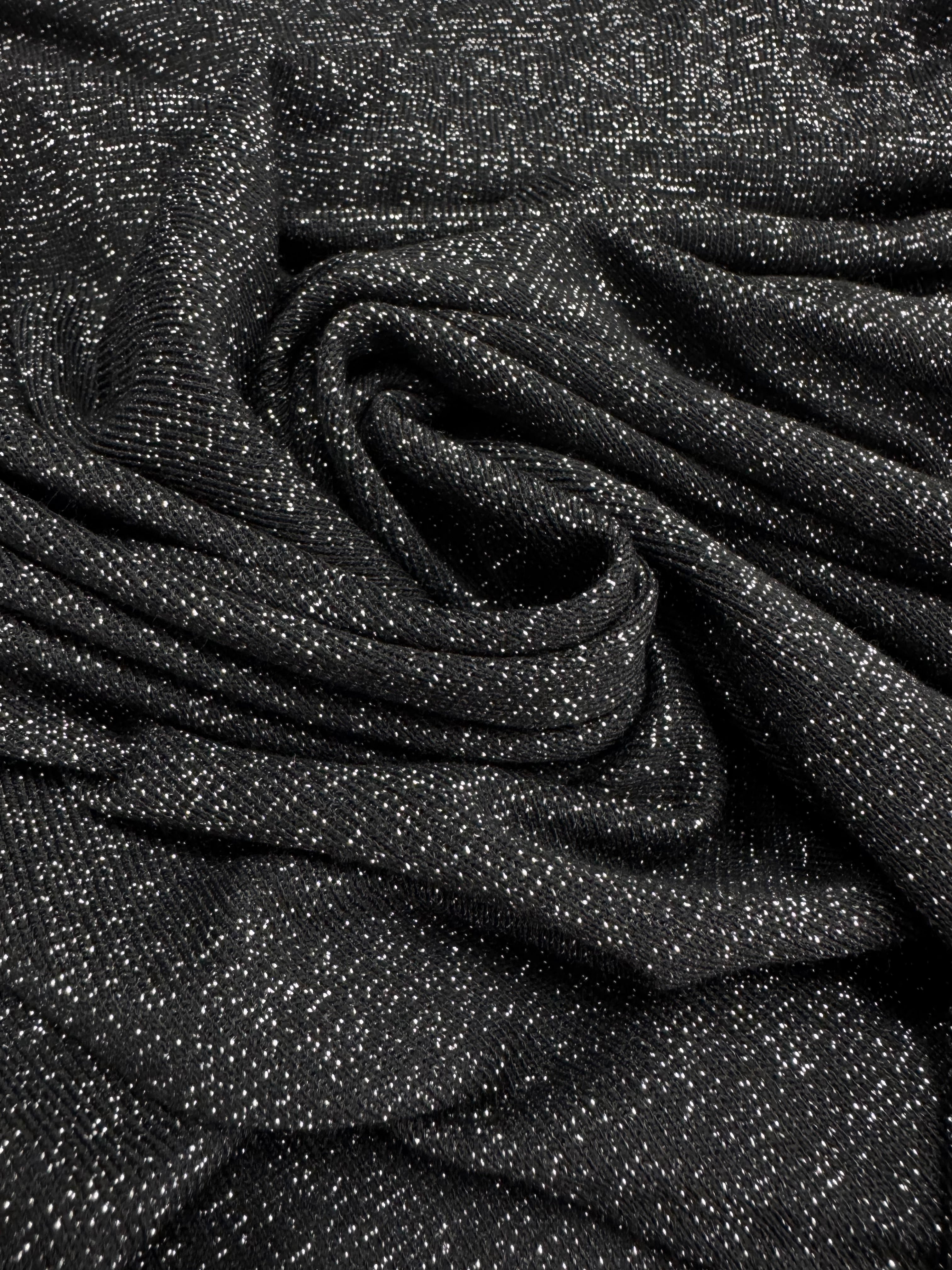 Lurex negru cu argintiu